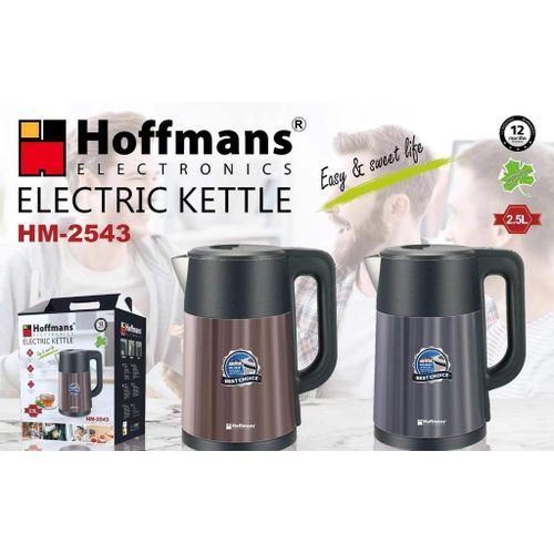 Hoffmans Stainless Steel 2.5l Water Electric Kettle Automatic Large Capacity Multi-Function Electric Kettle Overheating Protection Milk Boiler Pot Heater, Tea Maker Auto Shut-Off, Boil-Dry Protection,- Multicolor
