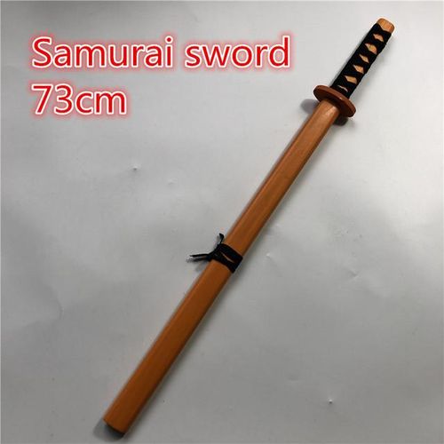 Wooden Cosplay Mini Simulated Animation Prop Anime Katana Samurai Ninja Performance Props Toys For Kids 73cm