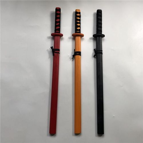 Wooden Cosplay Mini Simulated Animation Prop Anime Katana Samurai Ninja Performance Props Toys For Kids 73cm