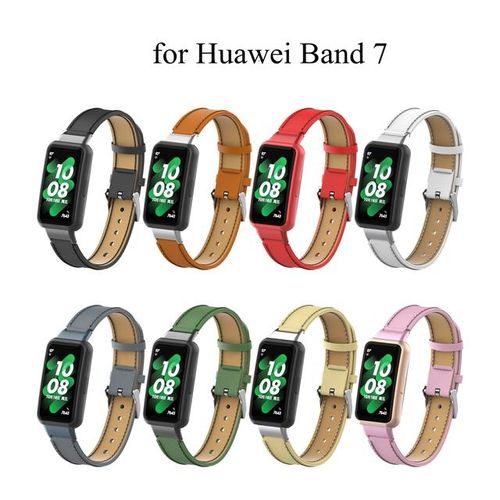Leather Watch Band Strap For Huawei Band 7 Smart Watch Bracelet Microfiber Leather Wristband For Huawei Band7 Correa Accessories