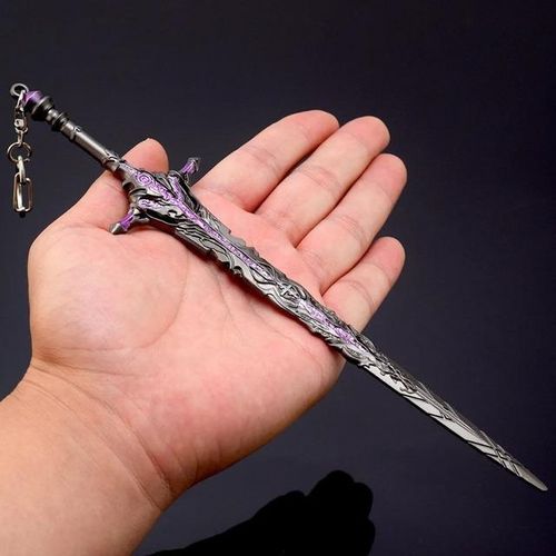 21cm Omega Game Noctis Lucis Caelum Peripheral All Metal Katana Samurai Model Keychain Crafts Gifts Toys Collection
