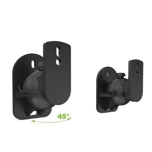 Pair Black Surround Sound Speaker Wall Mount Brackets 45 Degree Rotatable Design TV Wall Mount 8 X 4.5 X 5.8cm