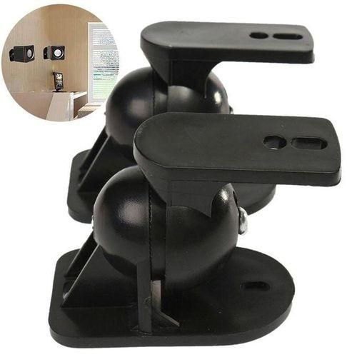 Pair Black Surround Sound Speaker Wall Mount Brackets 45 Degree Rotatable Design TV Wall Mount 8 X 4.5 X 5.8cm