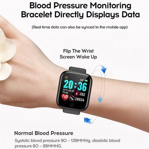Men Ladies Black Smart Watch Y68 Bluetooth Fashion Bracelet