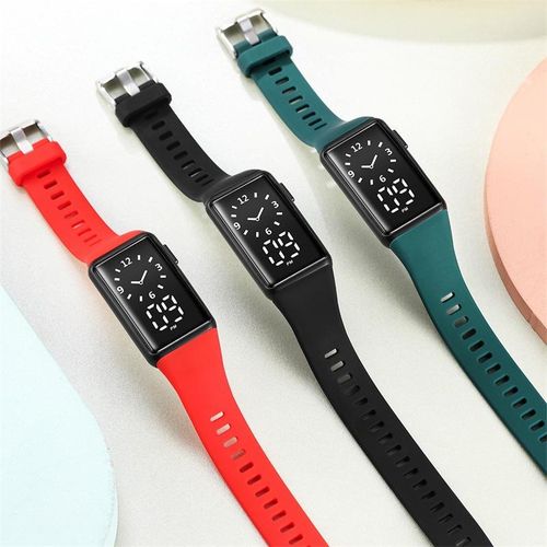 Smart Watch Student Electronic Watch Double Display Trend Waterproof Silicone Watch Sports Watch