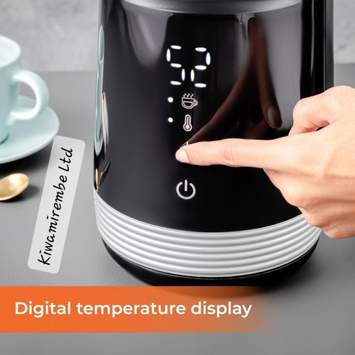 Geepas Touch & Voice Operated Electric Digital Temperature Display Thermostat Smart Electric Kettle Or Percolator For Boiling Water Fast, WiFi Automatic Cordless Kettle New 2024 Design 1.7L - Black