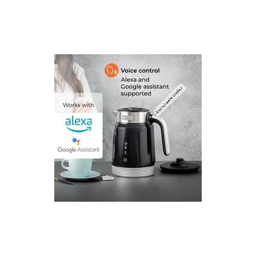 Geepas Touch & Voice Operated Electric Digital Temperature Display Thermostat Smart Electric Kettle Or Percolator For Boiling Water Fast, WiFi Automatic Cordless Kettle New 2024 Design 1.7L - Black
