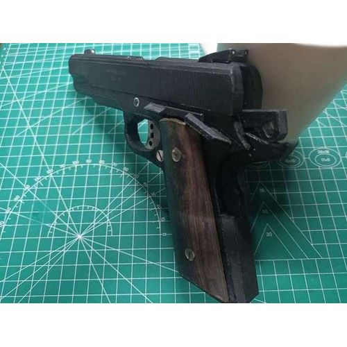 Firearm M1911 3D Paper Model Finished Length 21cm 1:1 Scale Handmade Puzzle Toy