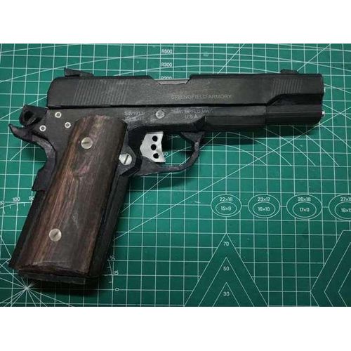 Firearm M1911 3D Paper Model Finished Length 21cm 1:1 Scale Handmade Puzzle Toy
