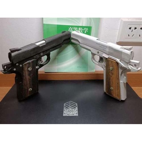 Firearm M1911 3D Paper Model Finished Length 21cm 1:1 Scale Handmade Puzzle Toy