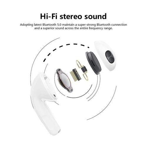 Pro 6 White Wireless Bluetooth Headphones Life Waterproof Headphones Earbuds