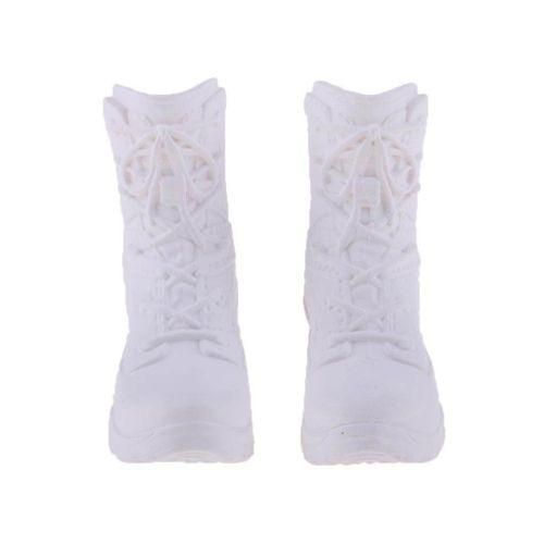 1 Pair 16 Female Shoes Combat Boots For 12'' Cy Girls White