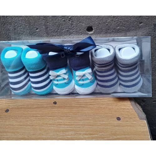 3 Pairs  Beautiful New Born Baby Boy Socks Shoe
