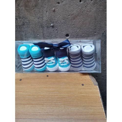 3 Pairs  Beautiful New Born Baby Boy Socks Shoe