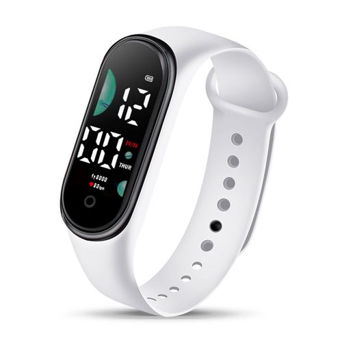 Kids Electronic Watch Sports Waterproof Large Font-White