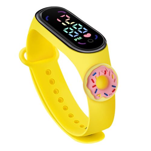 Cartoon Kids Electronic Watch Large Font Screen-Yellow