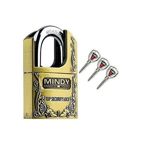 Mindy Secure Padlock-Made Of Steel - Golden.