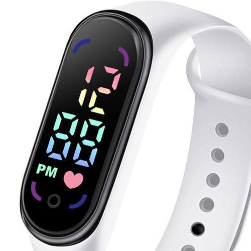 Student Children Electronic Watch Fashion Waterproof-White