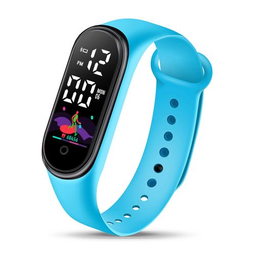 Fashion Sports Bracelet with LED Display Rounded-Sky Blue