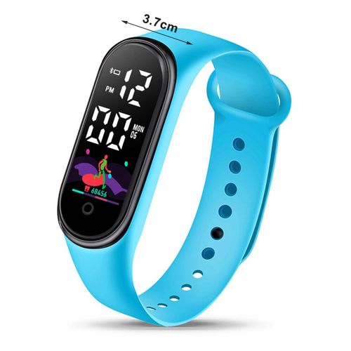 Fashion Sports Bracelet with LED Display Rounded-Sky Blue