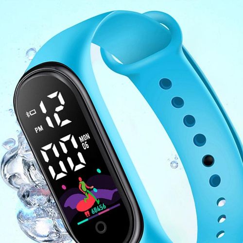 Fashion Sports Bracelet with LED Display Rounded-Sky Blue