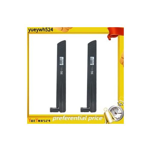 yueywh524 2 Pcs 3G 4G 5G Antenna 600-6000MHz 18DBi Gain SMA Male for Wireless Network Card Wifi Router High Signal(C)