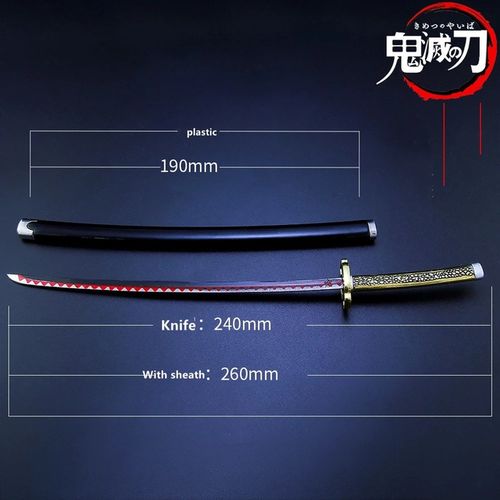 25cm Tanjirou Katana s Demon Slayer Anime Ghost Killer Cosplay Metal Prop Cosplay Props Collection Toy Home Decor