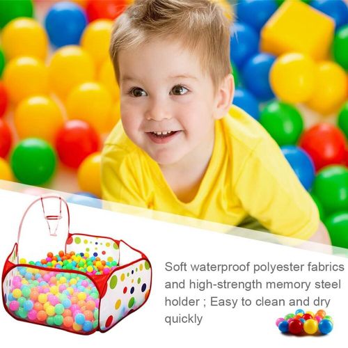 Kids Ball Play Tent Portable Fun Play House Ball Pit Pool Playpen with Basketball Hoop - Great Indoor Outdoor Toddler Toys-(Ball Pit with Basketball Hoop) Blue+1.5m