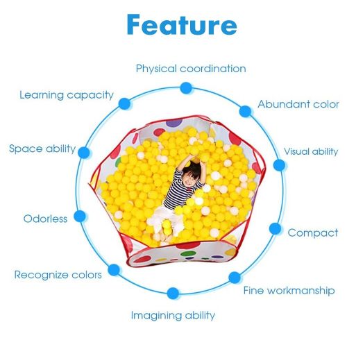 Kids Ball Play Tent Portable Fun Play House Ball Pit Pool Playpen with Basketball Hoop - Great Indoor Outdoor Toddler Toys-(Ball Pit with Basketball Hoop) Blue+1.5m