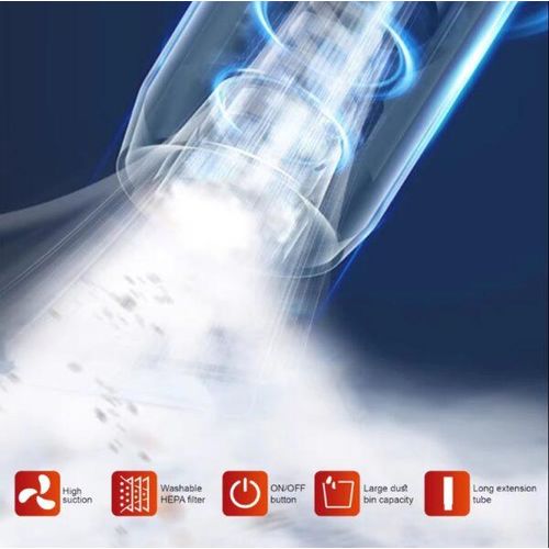 2 In 1 Portable Vertical Electric Vacuum Cleaner Of 0.7 Liters With Very High Suction Power-Multicolour