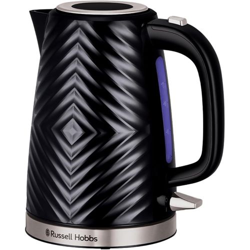 Russell Hobbs Textured Electric Kettle, Textured Fast Boil Energy Efficient Cordless Kettle With Perfect Pour, 1.7 Litre, 3000 Watts, 910g Black