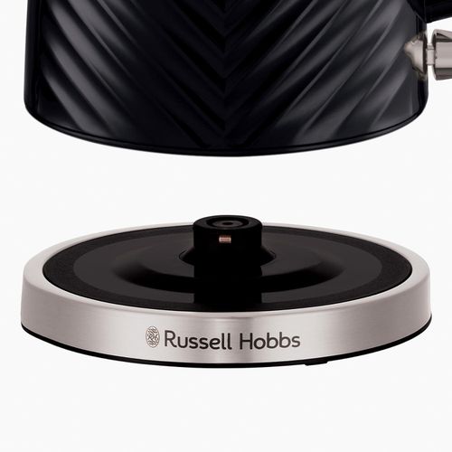 Russell Hobbs Textured Electric Kettle, Textured Fast Boil Energy Efficient Cordless Kettle With Perfect Pour, 1.7 Litre, 3000 Watts, 910g Black