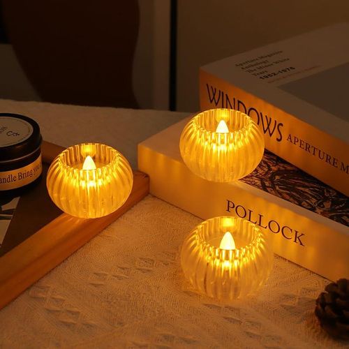 Genetic Elegant Lifestyle Unqiue LED Diya Light Showpiece Candle For Diwali Pooja Christmas Valentine Home Plastic Table Diya Set