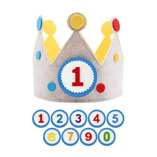 Children Day Handmade Birthday Party Hat Interchangeable Numbers Crown Adjustable Size for Girls Boys Birthday Party Decor