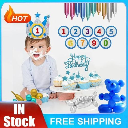 Children Day Handmade Birthday Party Hat Interchangeable Numbers Crown Adjustable Size for Girls Boys Birthday Party Decor