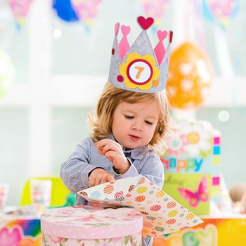 Children Day Handmade Birthday Party Hat Interchangeable Numbers Crown Adjustable Size for Girls Boys Birthday Party Decor