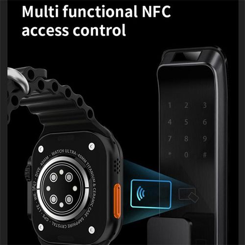 Ultra 8 NFC Black Smart Watch Men Women Waterproof Watch for Ios Android