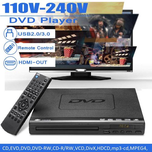 110V-240V 15W LCD DVD Player Compact Multi Region Video HDMI CD USB 3.0 + Remote