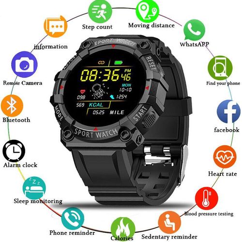 Full touch smart watch heart rate and blood pressure monitor smart clock push weather