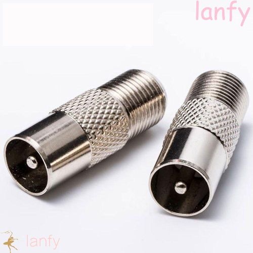 LANFY 2pcs Adaptor TV F To RF male Connector 9.5mm Aerial F Female RF Coax PAL Antenna Plug Converter/Multicolor