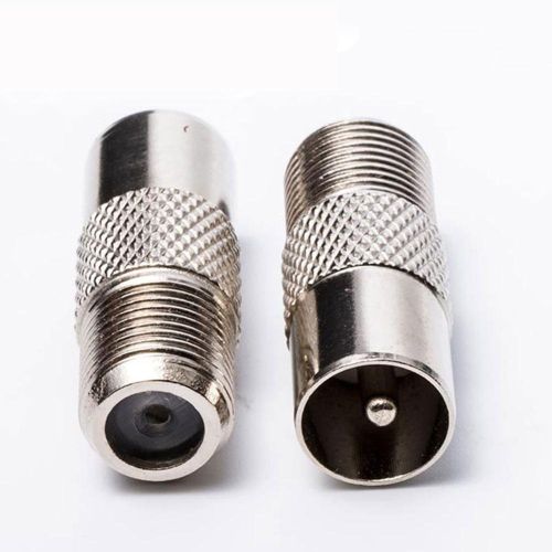 LANFY 2pcs Adaptor TV F To RF male Connector 9.5mm Aerial F Female RF Coax PAL Antenna Plug Converter/Multicolor