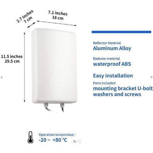 parabolic antenna 4G LTE Dual MIMO Antenna Booster 1700-2700mhz 2x24dBi outdoor antenna high gain for urban areas 15m ca