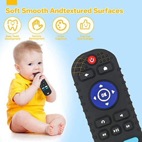 Silicone Sleeve Baby Chew Toys Remote Control Shape Teething Toys for Boys & Girls Early Education