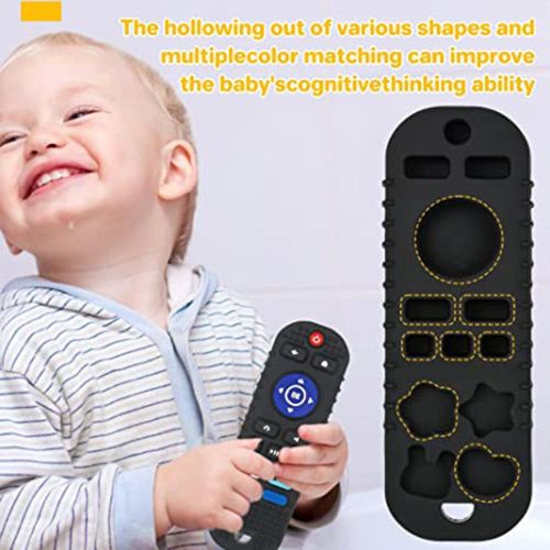Silicone Sleeve Baby Chew Toys Remote Control Shape Teething Toys for Boys & Girls Early Education