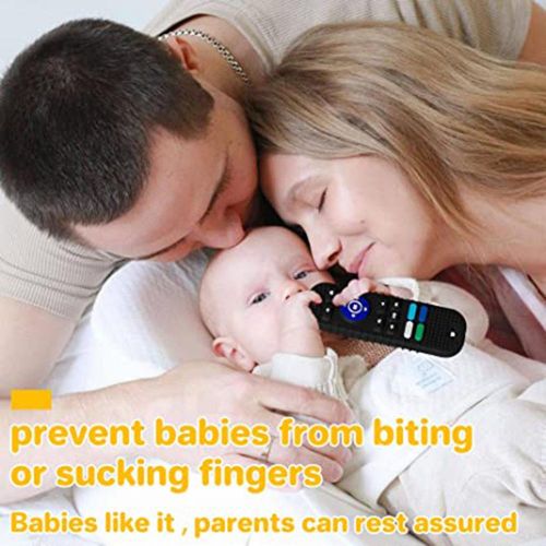 Silicone Sleeve Baby Chew Toys Remote Control Shape Teething Toys for Boys & Girls Early Education