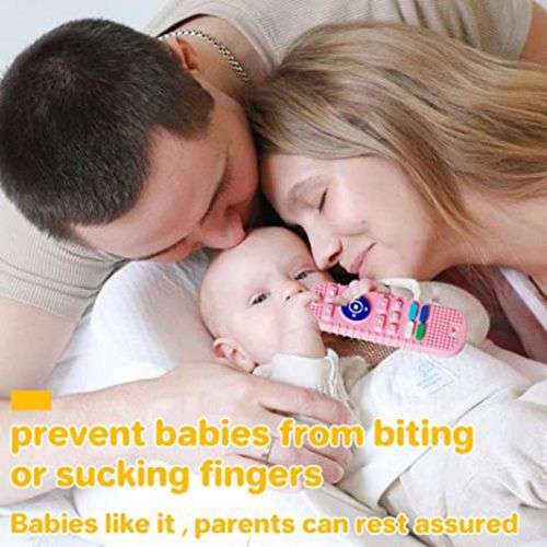 Silicone Sleeve Baby Chew Toys Remote Control Shape Teething Toys for Boys & Girls Early Education