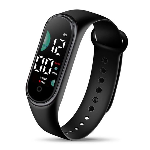 Kids Electronic Watch Sports Waterproof Large Font-Black