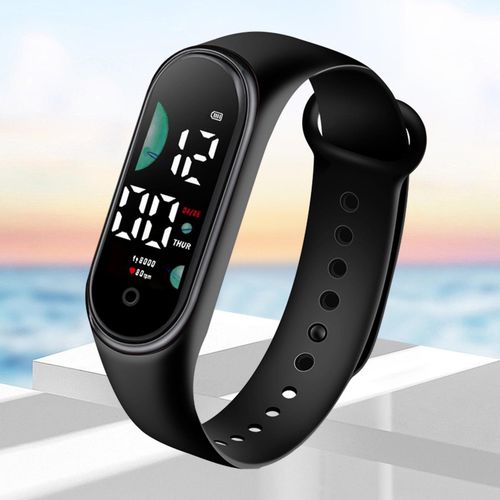 Kids Electronic Watch Sports Waterproof Large Font-Black