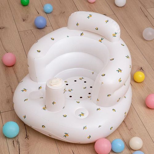Multifunctional PVC Cute Bathroom Baby Sofa with Cotton Learning to Sit Infant Toddler Inflatable Seat Chair Bathing Stool