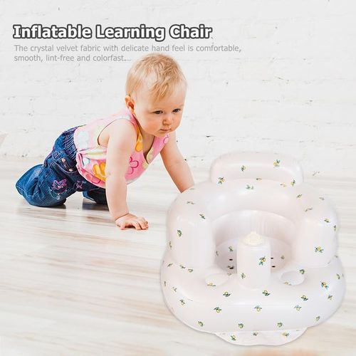 Multifunctional PVC Cute Bathroom Baby Sofa with Cotton Learning to Sit Infant Toddler Inflatable Seat Chair Bathing Stool